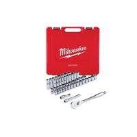 Milwaukee 48-22-9410 Ratchet and Socket Set, Alloy Steel, Specifications: 1/2 in Drive Size, SAE Measurement 