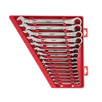 Milwaukee 48-22-9416 Wrench Set, 15-Piece, Alloy Steel, Chrome, Specifications: SAE Measurement System, I-Beam Handle 
