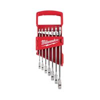 Milwaukee 48-22-9406 Wrench Set, 7-Piece, Alloy Steel, Chrome, Specifications: SAE Measurement System, I-Beam Handle 