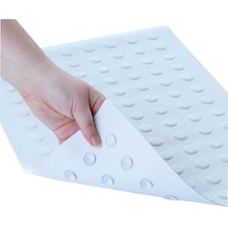 SlipX Solutions 06401 Safety Bath Mat with Microban, 22 in L, 14 in W, Rubber Mat Surface, White 