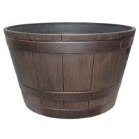Southern Patio HDR-055464 Planter, 13.04 in H, 22.24 in W, 22.24 in D, Round, Whiskey Barrel Design, Resin 