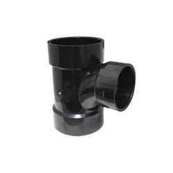 CANPLAS 102136BC Reducing Sanitary Pipe Tee, 4 x 3 in, Hub, ABS, Black 
