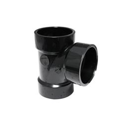 CANPLAS 102151LBC Sanitary Pipe Tee, 1-1/2 in, Hub, ABS, Black 