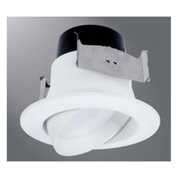 HALO LA4 Series LA4069271EWHR Adjustable Downlight, 8.6 W, 120 V, LED Lamp, Metal, Matte White Baffle 