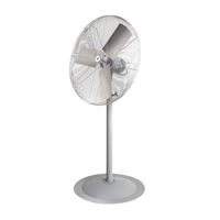 TPI ACU ACU 30-P Unassembled Pedestal Circulating Fan, 120 VAC, 2.7 A, Aluminum Blade, Steel Housing Material, Gray 