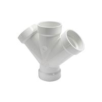 IPEX 192352 Double Pipe Wye, 2 in, Hub, PVC, White, SCH 40 Schedule 