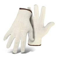 Boss 300W Gloves, Men's, L, String Knit Cuff, Cotton/Poly, White