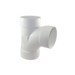 CANPLAS 414124BC Sanitary Pipe Tee, 4 in, Hub, PVC, White 