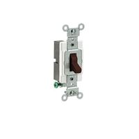 Leviton S00-CS115-02S Toggle Switch, 15 A, 120/277 VAC, Side Wire Terminal, Nylon Housing Material, Brown 