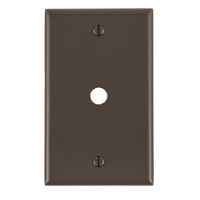 Leviton 85013 Telephone/Cable Wallplate, 4-1/2 in L, 2-3/4 in W, 1 -Gang, Thermoset Plastic, Brown, Smooth 