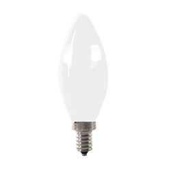 Feit Electric BPCTF60/950CA/FIL/2 LED Bulb, Decorative, B10 Lamp, 60 W Equivalent, E12 Lamp Base, Dimmable, Frosted, Pack of 6 