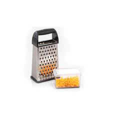 Goodcook 20307 Box Grater with Lidded Container, Stainless Steel, Black 