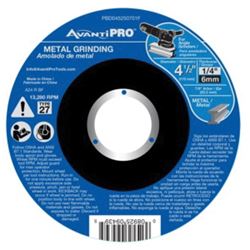 Avanti Pro PBD045250701F Grinding Disc, 4-1/2 in Dia, 1/4 in Thick, 7/8 in Arbor, 36 Grit, Coarse 