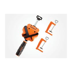PONY 9180 Angle Clamp, 150 lb Clamping, 1-1/8 in Max Opening Size, 2 in D Throat, Steel Body, Orange Body 