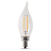 Feit Electric BPCFC40950CAFIL/2/RP LED Bulb, Decorative, Flame Tip Lamp, 40 W Equivalent, E12 Lamp Base, Dimmable 