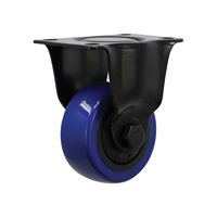 Shepherd Hardware 3659 Rigid Caster, 3 in Dia Wheel, TPU Wheel, Black/Blue, 225 lb, Polypropylene Housing Material 