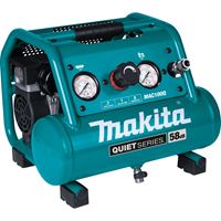 Makita QUIET Series MAC100Q Electric Air Compressor, 1 gal Tank, 1/2 hp, 135 psi Pressure 