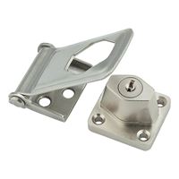 National Hardware V921 Series N102-804 Key Locking Hasp, 3-1/2 in L, 3-1/2 in W, Stainless Steel 