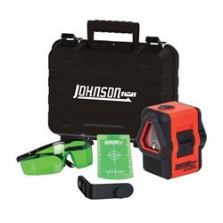 Johnson 40-6647 Laser Kit, 50 ft, +/-5/32 in at 30 ft Accuracy, 3-Beam, 3-Line, Green Laser 
