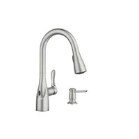 Moen Arlo Series 87087EWSRS Pull-Down Kitchen Faucet, 1.5 gpm, 1-Faucet Handle, Metal, Stainless Steel, Deck Mounting 