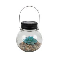 Boston Harbor Jar, Ni-Mh Battery, 1-Lamp, LED Lamp, Glass Stone Succulent Stainless Steel Fixture, Pack of 6 
