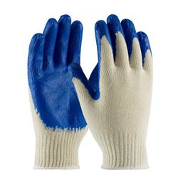PIP 39-C122/L Coated Gloves, L, 9.8 in L, Continuous Knit Cuff, Natural Rubber Latex Coating, Cotton/Polyester Glove 