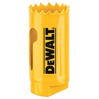DeWALT DAH180018 Hole Saw, 1-1/8 in Dia, 1-3/4 in D Cutting, 1/2-20 Arbor, 4/5 TPI, HSS Cutting Edge 