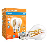 Sylvania 49828 Natural LED Bulb, General Purpose, A21 Lamp, 100 W Equivalent, E26 Lamp Base, Dimmable, Clear 