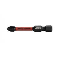 Crescent APEX Vortex CAVB2PH2-2 Impact Power Bit, #2 Drive, Phillips Drive, 1/4 in Shank, Hex Shank, 2 in L, Steel, Pack of 4 