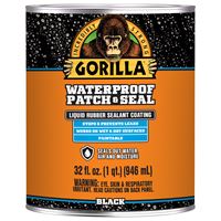 Gorilla 105338 Patch and Seal Liquid, Water-Proof, Black, 32 oz 6 Pack 