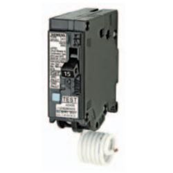 Siemens Q115DFN Circuit Breaker, AFCI, GFCI, Low Voltage, 15 A, 1 -Pole, 120 V, Plug Mounting 