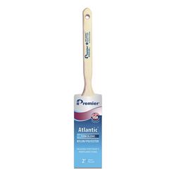 Premier Atlantic 17341 Paint Brush, 2 in W, Flat Sash Brush, 2-11/16 in L Bristle, Nylon/Polyester Bristle 