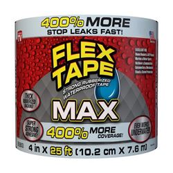 FLEX TAPE TFSMAXCLR04 Waterproof Tape, 25 ft L, 4 in W, Rubber Backing, Clear 