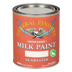 GENERAL FINISHES QA Milk Paint, Flat, Alabaster, 1 qt Can 