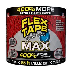 FLEX TAPE TFSMAXBLK04 Waterproof Tape, 25 ft L, 4 in W, Rubber Backing, Black 