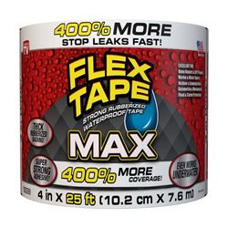 FLEX TAPE TFSMAXWHT04 Waterproof Tape, 25 ft L, 4 in W, Rubber Backing, White 