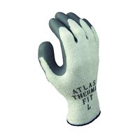 ATLAS ThermaFit 451L-09.RT Ergonomic Work Gloves, Unisex, L, 9 in L, Knit Wrist Cuff, Rubber, Dark Gray 