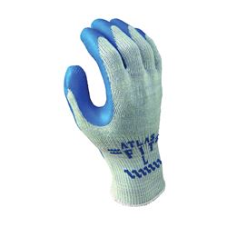 Showa 300M-08.RT Gloves, M, Knit Wrist Cuff, Natural Rubber Coating, Blue/Light Gray 