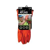 Atlas 460M-08.RT Coated Gloves, M, 11-13/16 in L, Gauntlet Cuff, PVC Glove, Orange