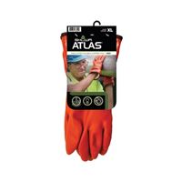 ATLAS 460XL-10.RT Insulated Coated Gloves, XL, 11-13/16 in L, Gauntlet Cuff, PVC Glove, Orange 