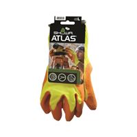 ATLAS 317L-09.RT High-Visibility Coated Gloves, L, Knit Wrist Cuff, Fluorescent Yellow/Orange 