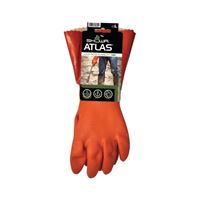 ATLAS 620L-09.RT Coated Gloves, L, 12 in L, Gauntlet Cuff, PVC Glove, Orange 