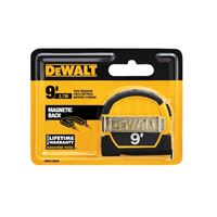 DeWALT DWHT33028 Magnetic Pocket Tape Measure, 9 ft L Blade, 1/2 in W Blade, Steel Blade, ABS Case, Black/Yellow Case 12 Pack