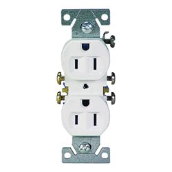 Eaton Wiring Devices 270W/10 Duplex Receptacle, 2 -Pole, 15 A, 125 V, Push-in, Side Wiring, NEMA: 5-15R, White 