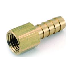 Anderson Metals 129F Series 757002-0606 Hose Adapter, 3/8 in, Barb, 3/8 in, FPT, Brass, Pack of 5 