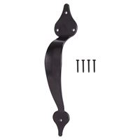 ProSource 33195PKS-PS Ornamental Gate Pull, Steel, Black, Black Powder-Coated, 5-Piece, For: Outdoor 