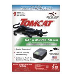 Tomcat 0370510 Disposable Rat and Mouse Killer, 4 oz Bait, 1 -Opening, Plastic, Black/Clear 