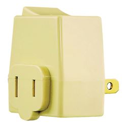 Eaton Cooper Wiring BP4404V Plug In Switch, 2 -Pole, 15 A, 120 V, 1 -Outlet, Ivory 