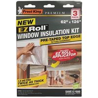Frost King EZ833 Window Insulation Kit, 42 in W, 1.5 mm Thick, 62 in L, Plastic, Clear 