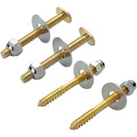 ProSource Bolt Screw Set, Steel, Brass, For: Use to Attach Toilet to Flange 